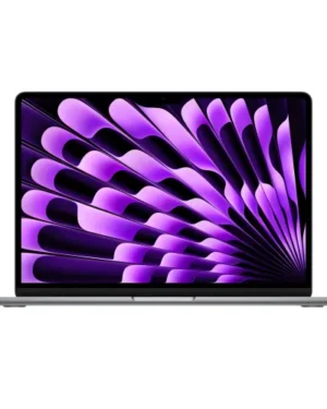 MacBook Air 13-inch with M3 chip in Space Gray,highlighting its sleek design.